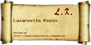 Lazarovits Kevin névjegykártya