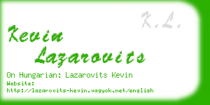 kevin lazarovits business card